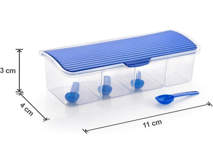 4-in-1 Spice Vault with Measuring Spoons and Airtight Lid Pack of 2